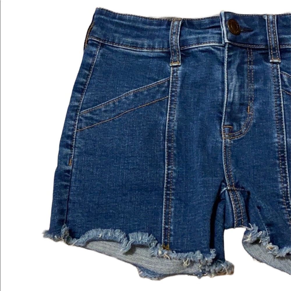American Eagle Midi Denim jean shorts size 0 - Picture 4 of 9